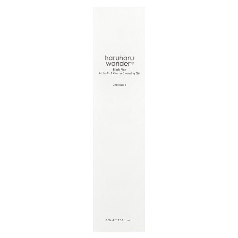 Wonder®, Black Rice Triple AHA Gentle Cleansing Gel, Unscented, 3.38 fl oz (100 ml)