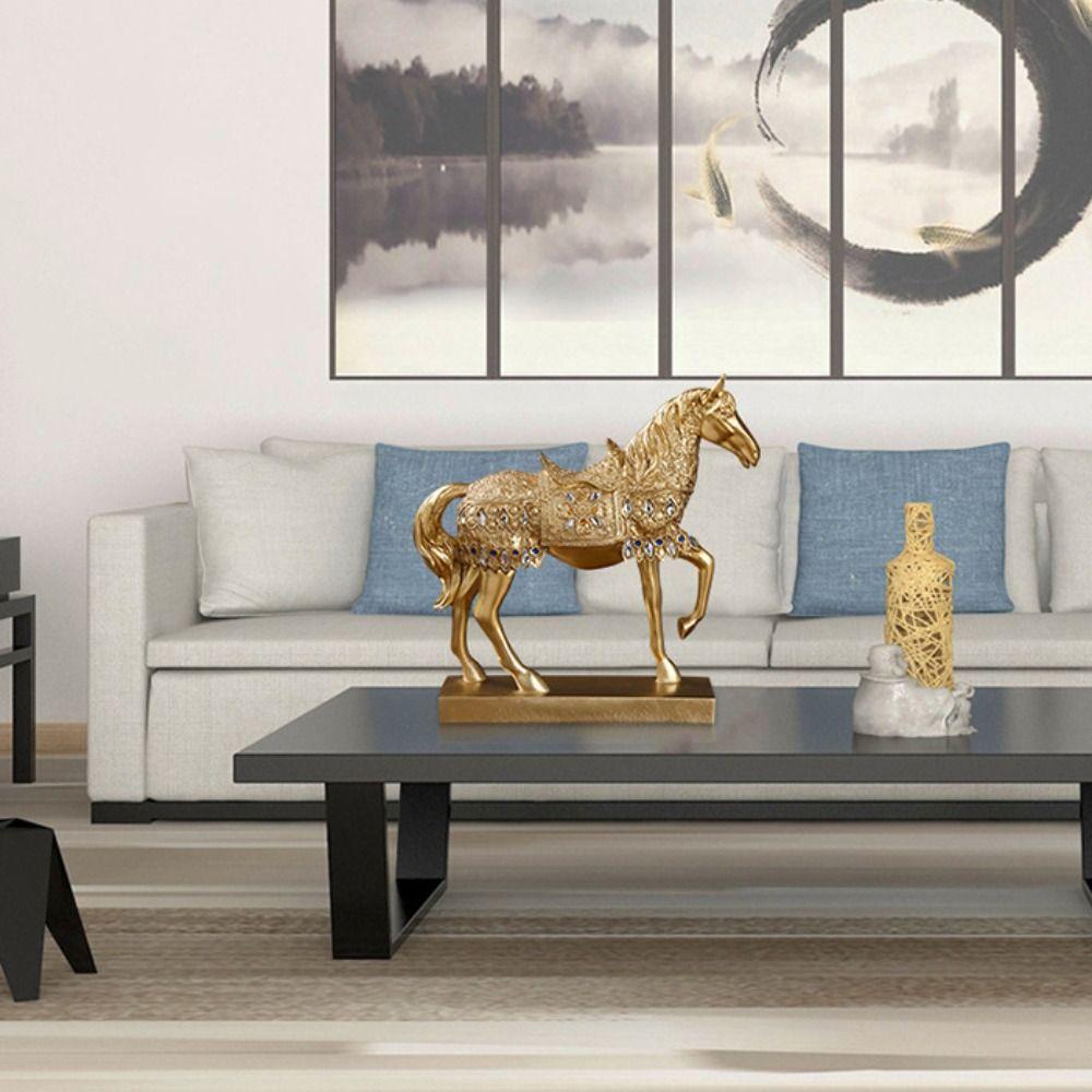 Modern Horse Ornaments Resin Miniatures Figurine Desktop Ornament Horse Statue  New Year