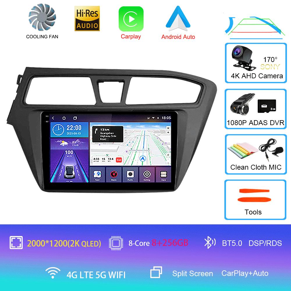 Android 14 WIFI+4G Car Radio For Hyundai I20 LHD 2015 2016 2017 2018 Stereo GPS Carplay Auto Multimedia Video Player 360 Camera