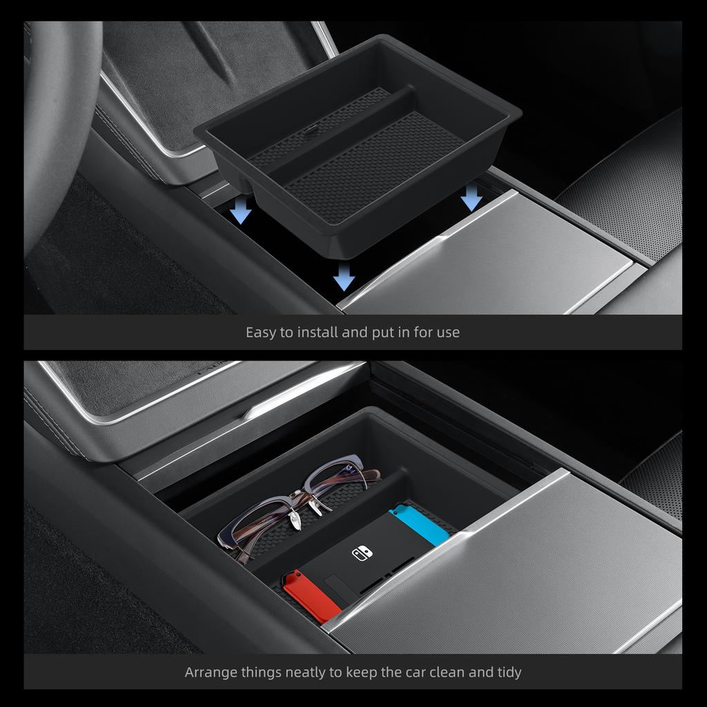 For Tesla Model Y Launch 2025 Juniper/Model 3 Highland Car Center Console Storage Box Tray Accessories Tidying