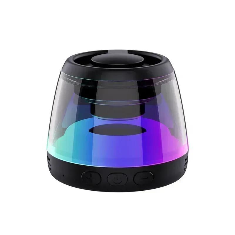 Outdoor Magnetic Bluetooth Speaker Wireless Portable Mini Travel Stereo Speaker with RGB Color Light and Phone Holder for Ios
