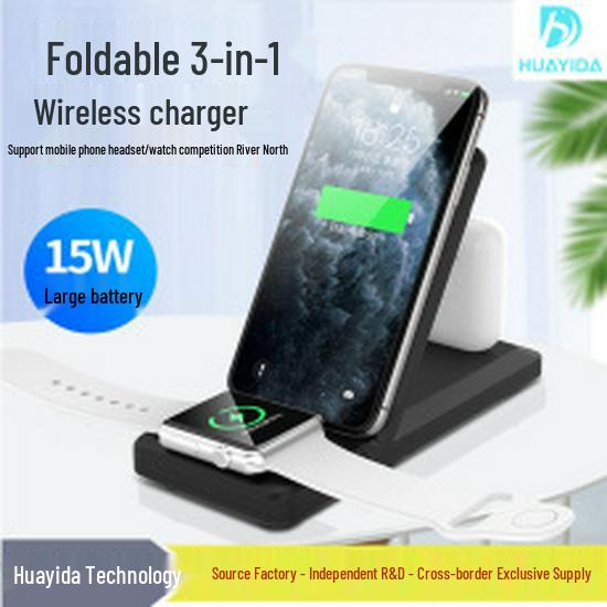 Sleek 6-in-1 Wireless Charger for Apple Watch, Earbuds & Phones - Fast Charging