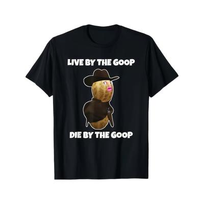 Funny Goop Cowboy Potato Graphic Tee Men Casual Short Sleeve Crew Neck T-Shirt