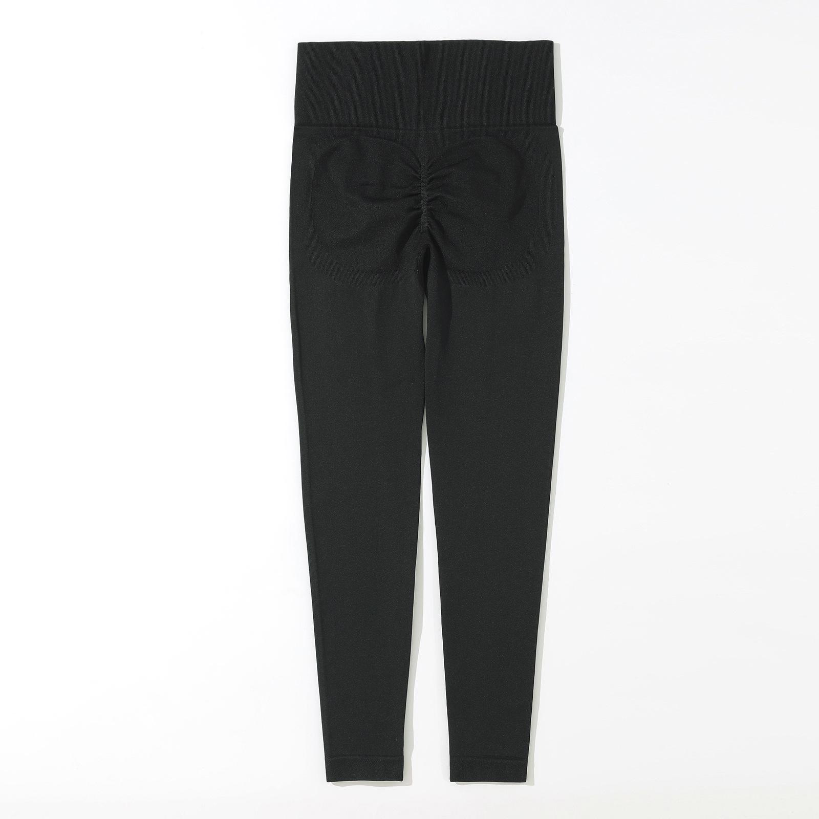 

Бесшовный европейский и американский набор для йоги: Женский спортивный бюстгальтер и брюки с высокой посадкой и длинными рукавами Large