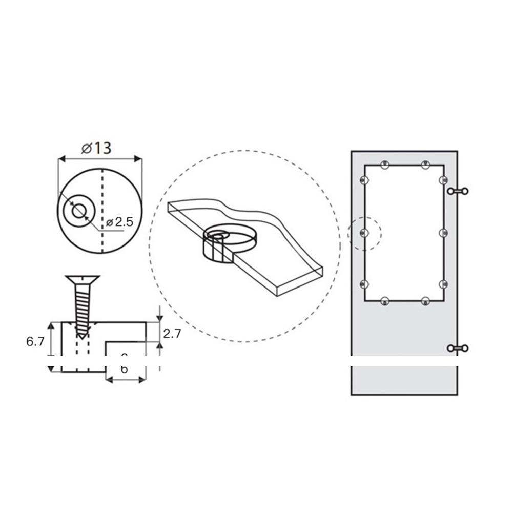 4pcs Mirror Wall Hanging Fixing Kit Glass Bracket Mirror