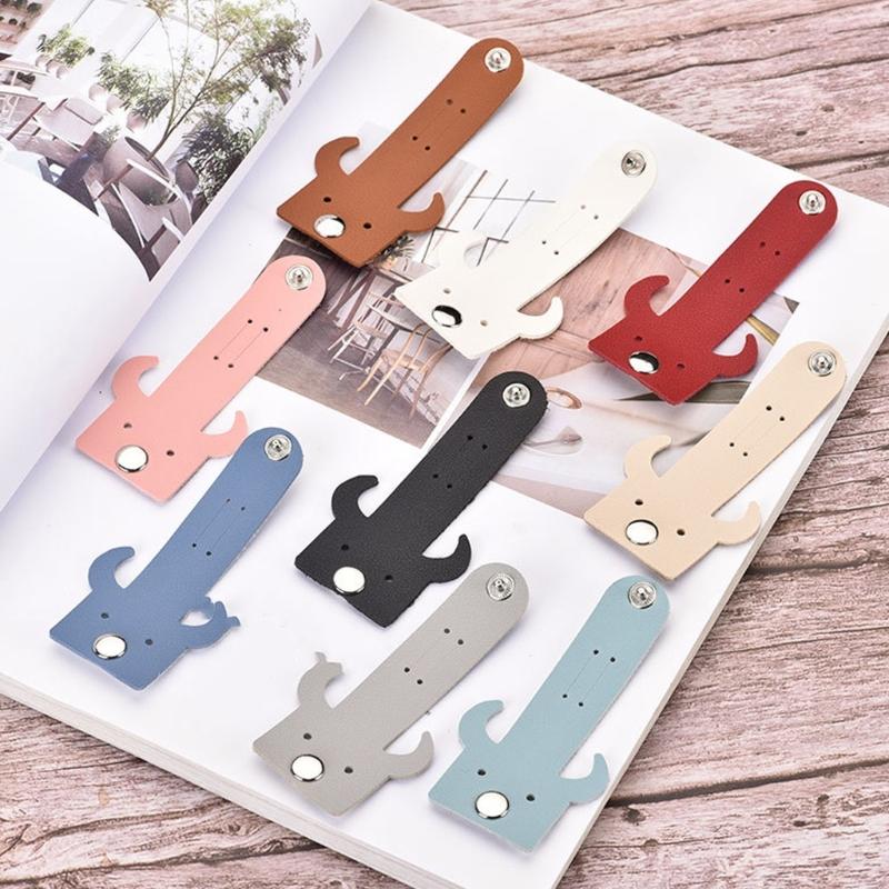 PU Leather Cable Straps Cord Organization Cable Clip Tie Portable Earphone Wrap Winder Wire Tie Cable Management Clip