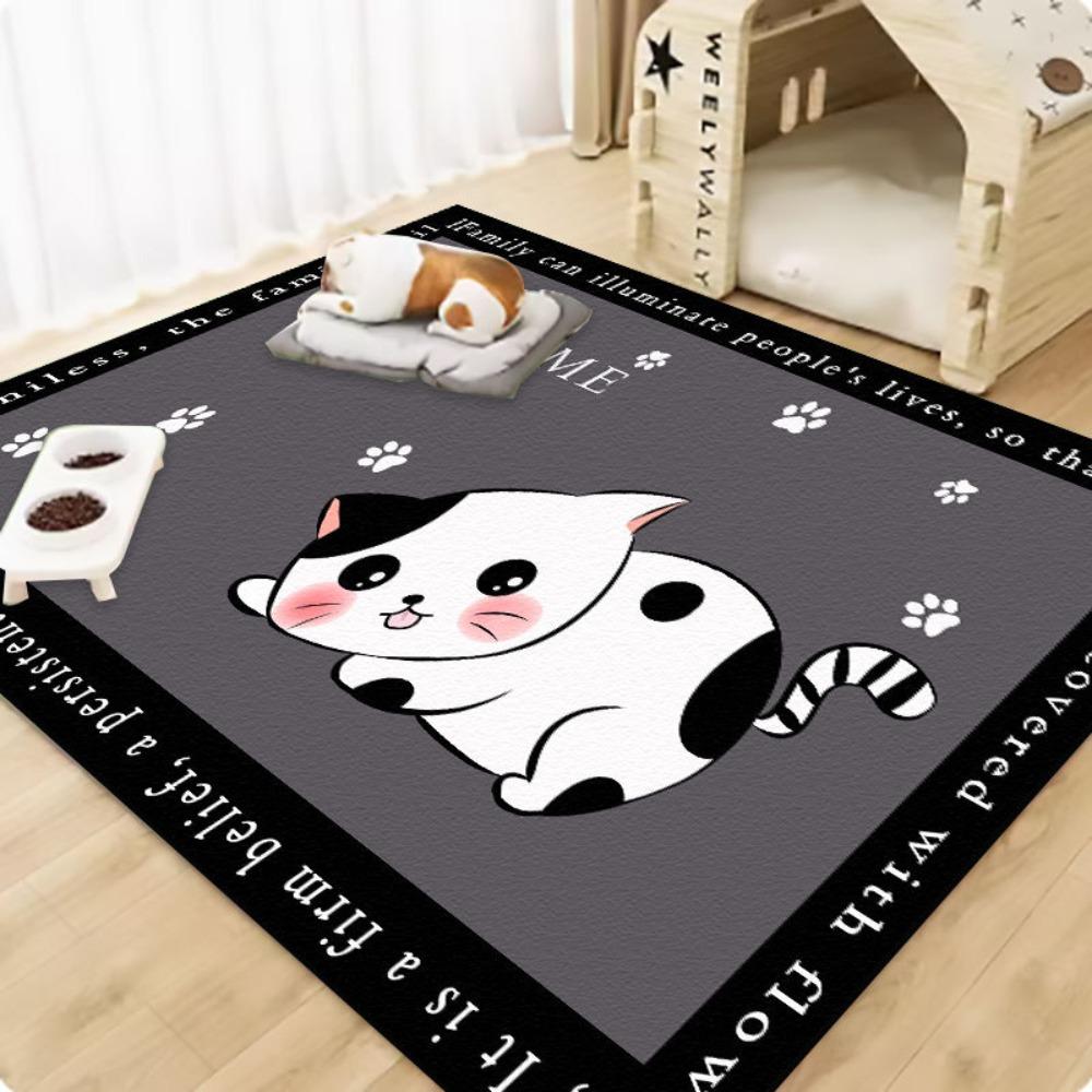 Cartoon Pattern Pet Urine Proof Carpet Washable Pet Urine Mat Durable Decoration Rug  Dog and Cat