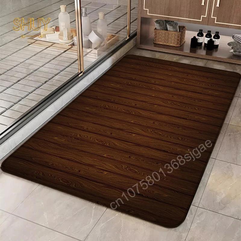 Covor de ușă cu model de granule de lemn Covor de baie intrare bucătărie canapea anti-alunecare Covorașe decorative pentru picioare Covor de târât pentru copii