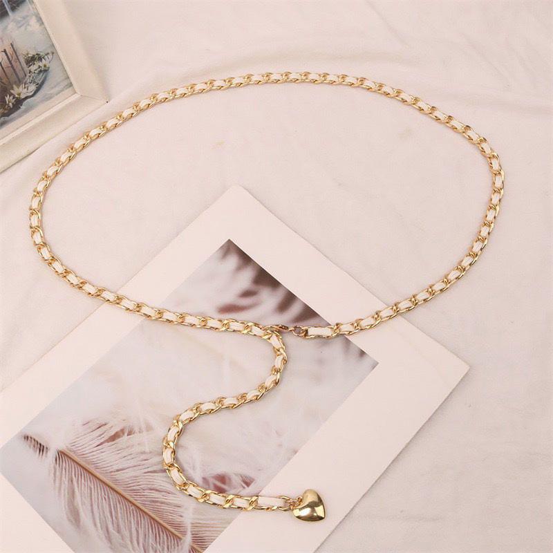 Chain Belt Female Waist Metal Belts For Women Luxury Tassel Thin Waistband Dress Coat Adjustable Corset