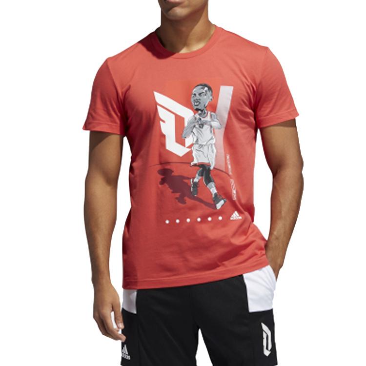 Adidas Basketball Round Neck Short Sleeve T-Shirt Men Tops Glory-Red FT8837
