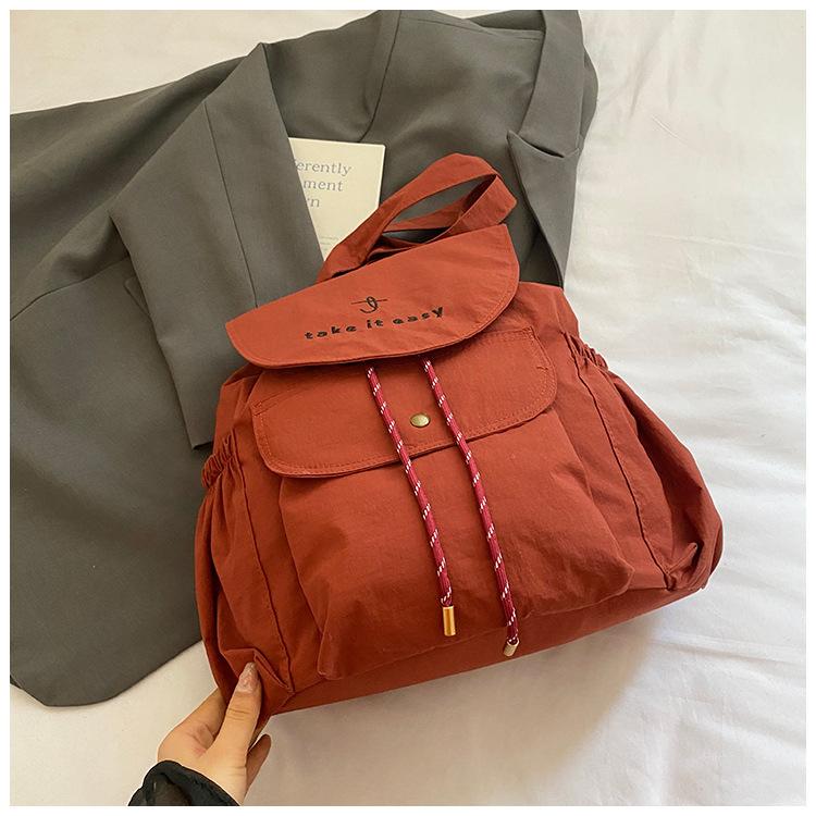 Backpack Bag Women's 2025 New Summer Korean Niche Foreign Style College Style Large Capacity Casual Canvas Schoolbag