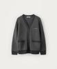 Sseomweeobeoteo Rima Boucle V-Neck Cardigan - Charcoal