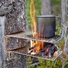 Camping Grill Grate Mesh Pads Square Round Grilling Mesh Fire Cooking Outdoor Picnic- BBQ Camping Pot Firewood- Rack