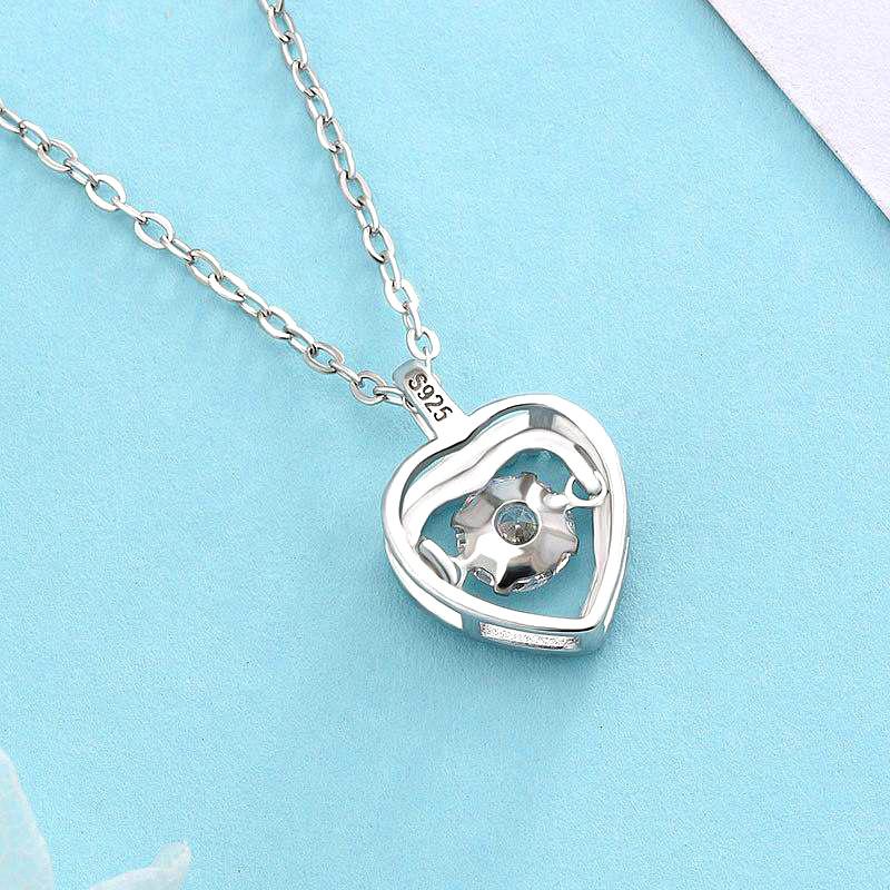 925 Sterling Silver Love Pendant Diy Accessories Pulsating Soul Motion Clavicle Necklace Women's Everything with Niche Accessories