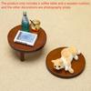 1:12 Dollhouse Miniature Round Table Tea Coffee Table End Table With Mat Furniture Model Decor Toy Doll House Accessories