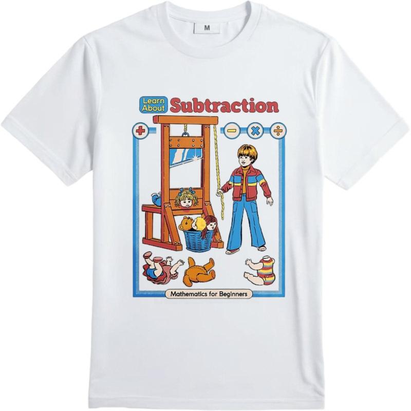 Plus Size summer Unisex tshirt Learn About Subtraction Mathematics For Beginners Short Sleeve Rock O Neck tops