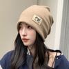 Coldproof Plush Beanies Hats Thickened Letter Pullover Hats Fashion Fleece Knit Beanies  Autumn