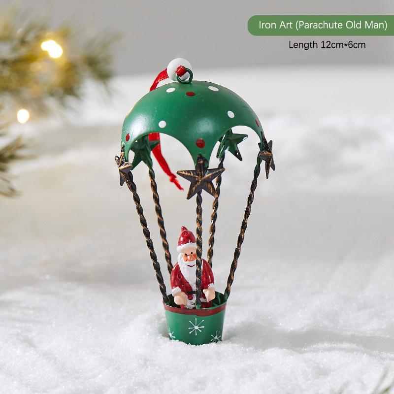 Retro Eisen Weihnachtsanhänger Antiker Stil Weihnachtsmann Schlitten Weihnachtsbaum Hängedekoration Ornamente Schneemann Dekorativ