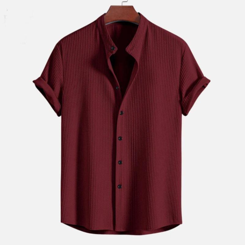 Men’s Short Sleeve Solid Casual Shirt