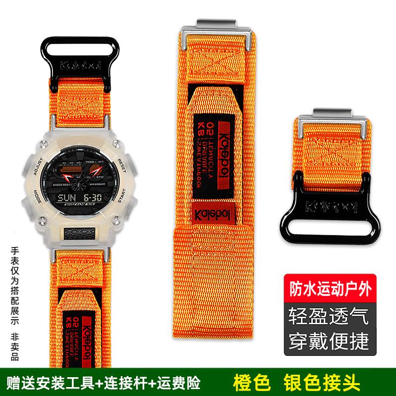 For Casio G-SHOCK Sport Watch GA-900 GA700/750 GA110GB/100/120 Black Gold Black Warrior Modified Nylon Canvas Strap Accessories