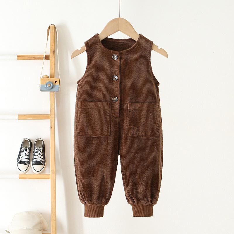 

Детский комбинезон Весна Осень Повседневные Удобные Брюки Мальчики Девочки Вельветовые Брюки 110cm кофейный