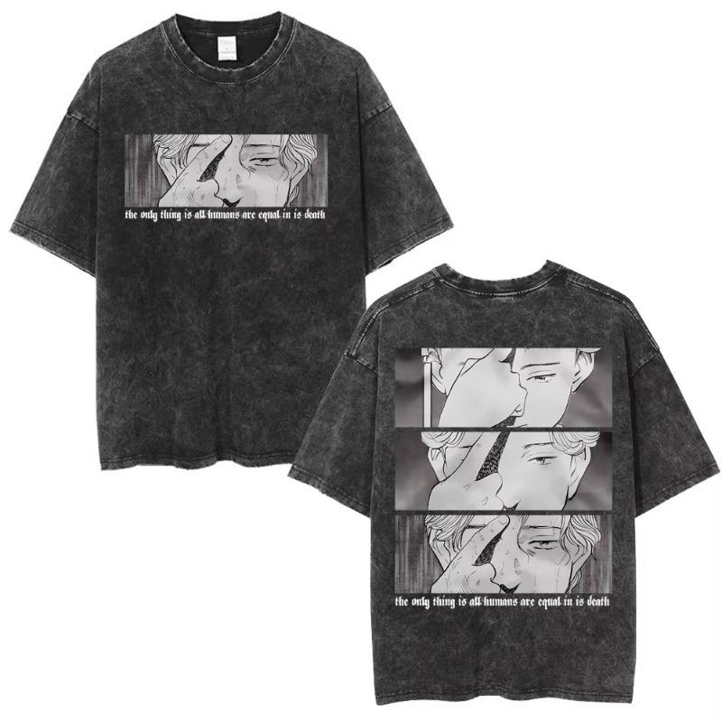 Washed Vintage Anime Vinland Saga Thorfinn You Are Not My Enemies I Have No Enemies T Shirt Men Casual Cotton T-shirts