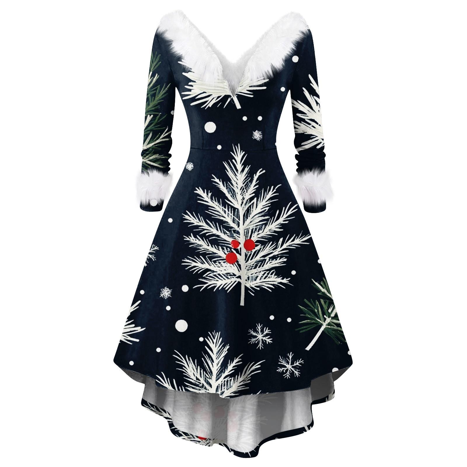 

Женские модные повседневные облегающие платья с V-образным вырезом и рождественским принтом для вечеринок с длинным рукавом, повседневные платья XXXXXL