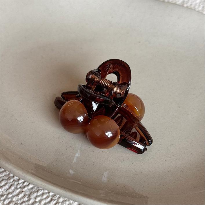 

Круглая мини-заколка кофейного цвета, нежный темперамент, заколка-краб для челки сбоку, модный универсальный высококлассный аксессуар для волос для женщин