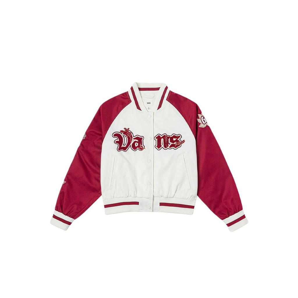 Vans Year Of The Snake Zodiac Style Single Button Long Sleeve Baseball Jacket Women Jackets Off-White VN000P3JFS8