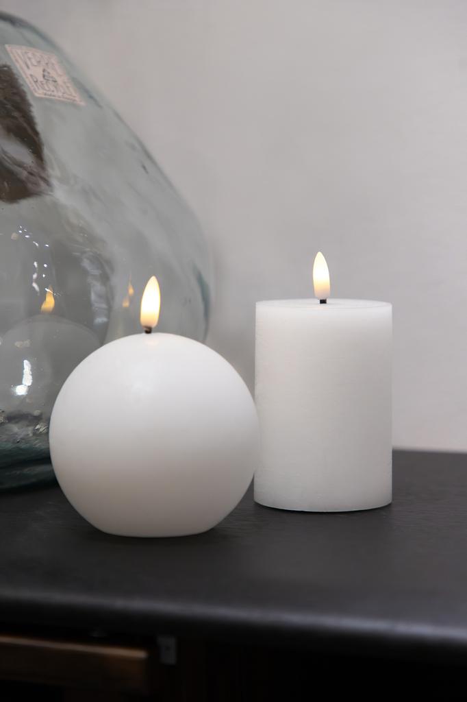 Molia Led Ball Candle White 10Cm