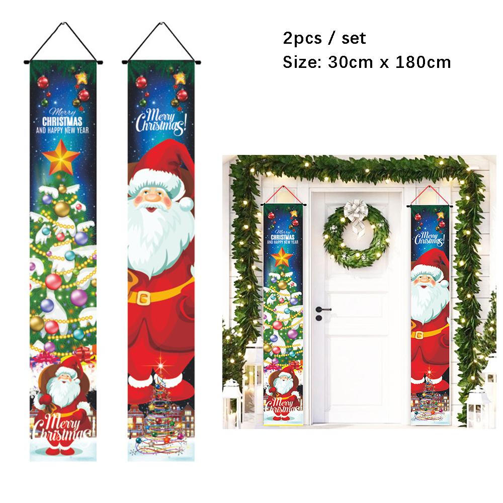 

Рождественский подвесной баннер на дверь Дед Мороз Снеговик Стражи-орехи Счастливого Рождества Украшение для двери Новогоднее 1pair