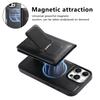 CASENEO For iPhone 16 Pro Detachable Magnetic Phone Case with Card Holder Kickstand TPU PU Leather PC Phone Cover Compatible with MagSafe
