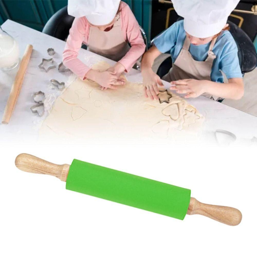 Solid Wooden Handle Mini Rolling Pin Non Stick Surface Non Stick Rolling Pin Home Kichen Baking