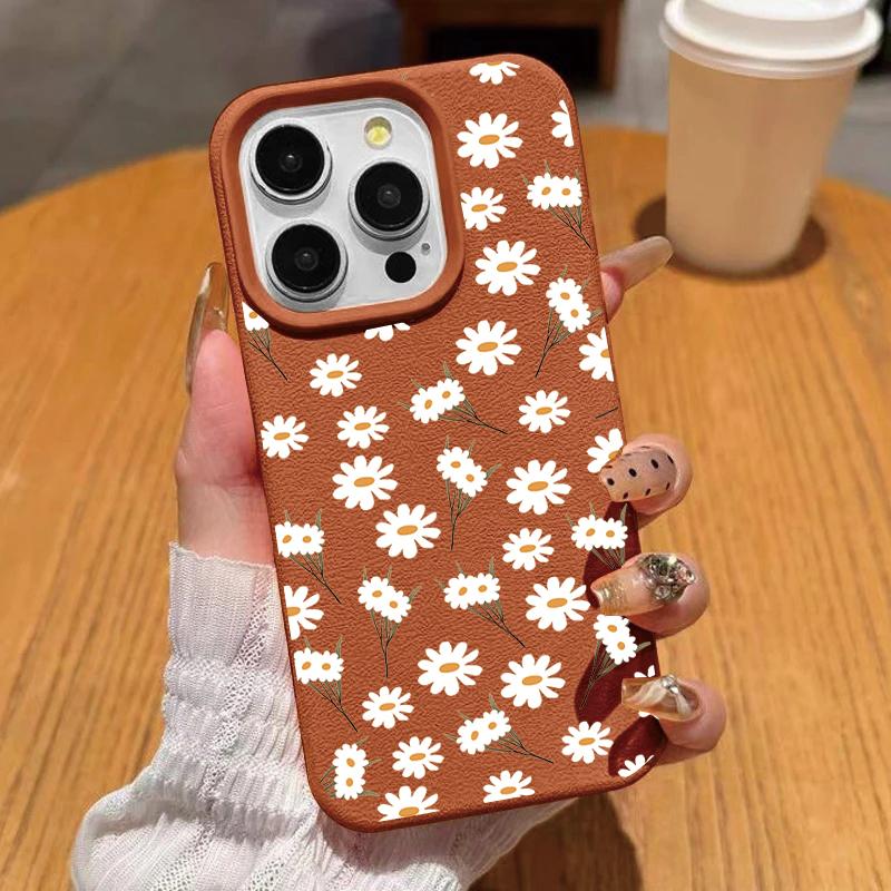 INS Cute Style Daisy Case For OPPO Reno 13 14 12 11 10 Pro 13F 12F 11F 5G Reno 7 4G 5 6 Lite 8T 7Z 8Z 8 Trendy PU Leather Cover