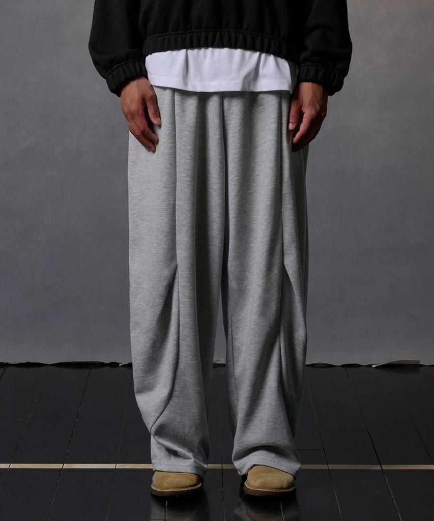 Peideomeonteu [Select Summer, All-Season, Or Brushed Fabric] Wave-Tuck Balloon Wide Pants (Type B)