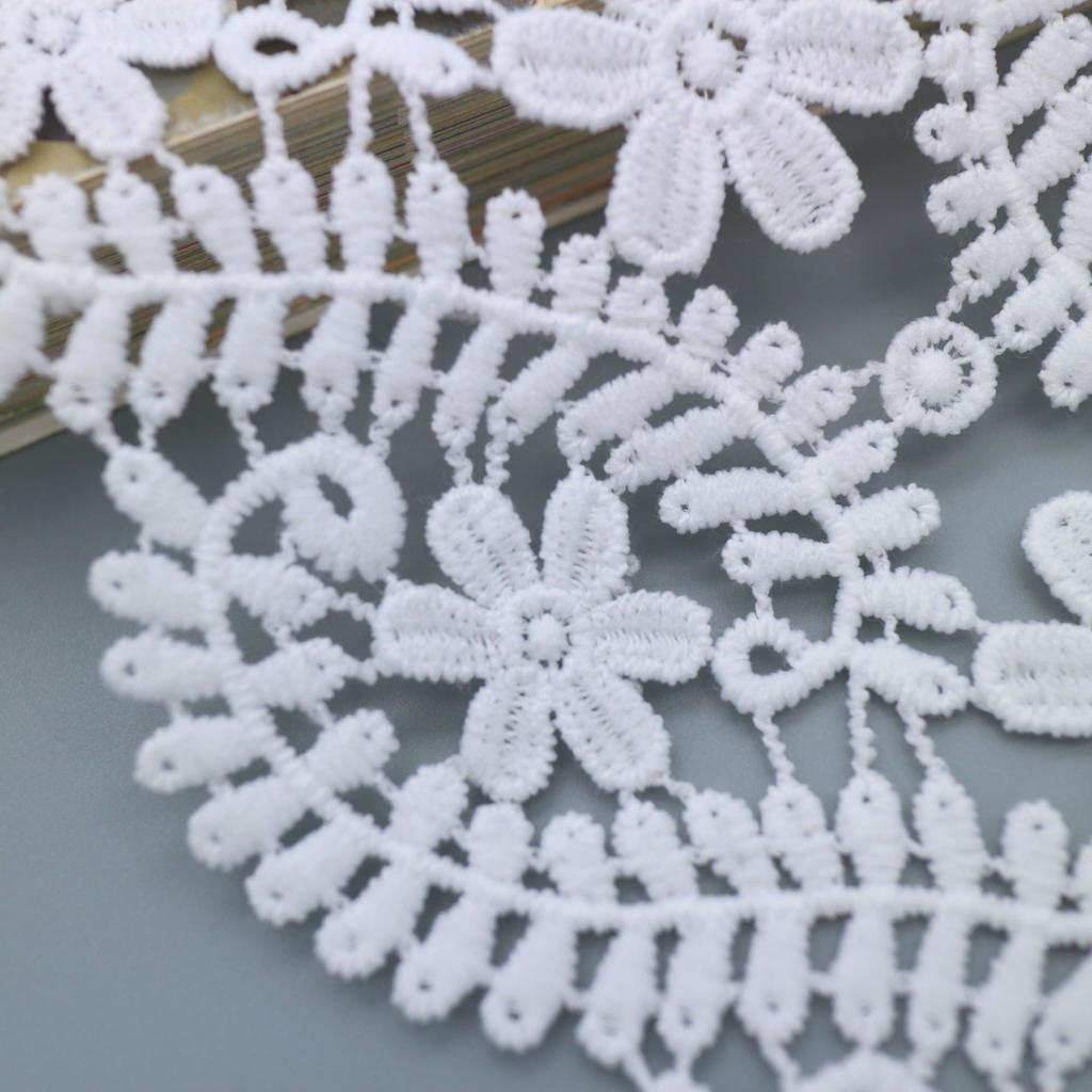 12Cm Double Row Milk Silk Water-Soluble Lace Leader Mouth Clothing Home Curtains Sofa Accessories Embroidery