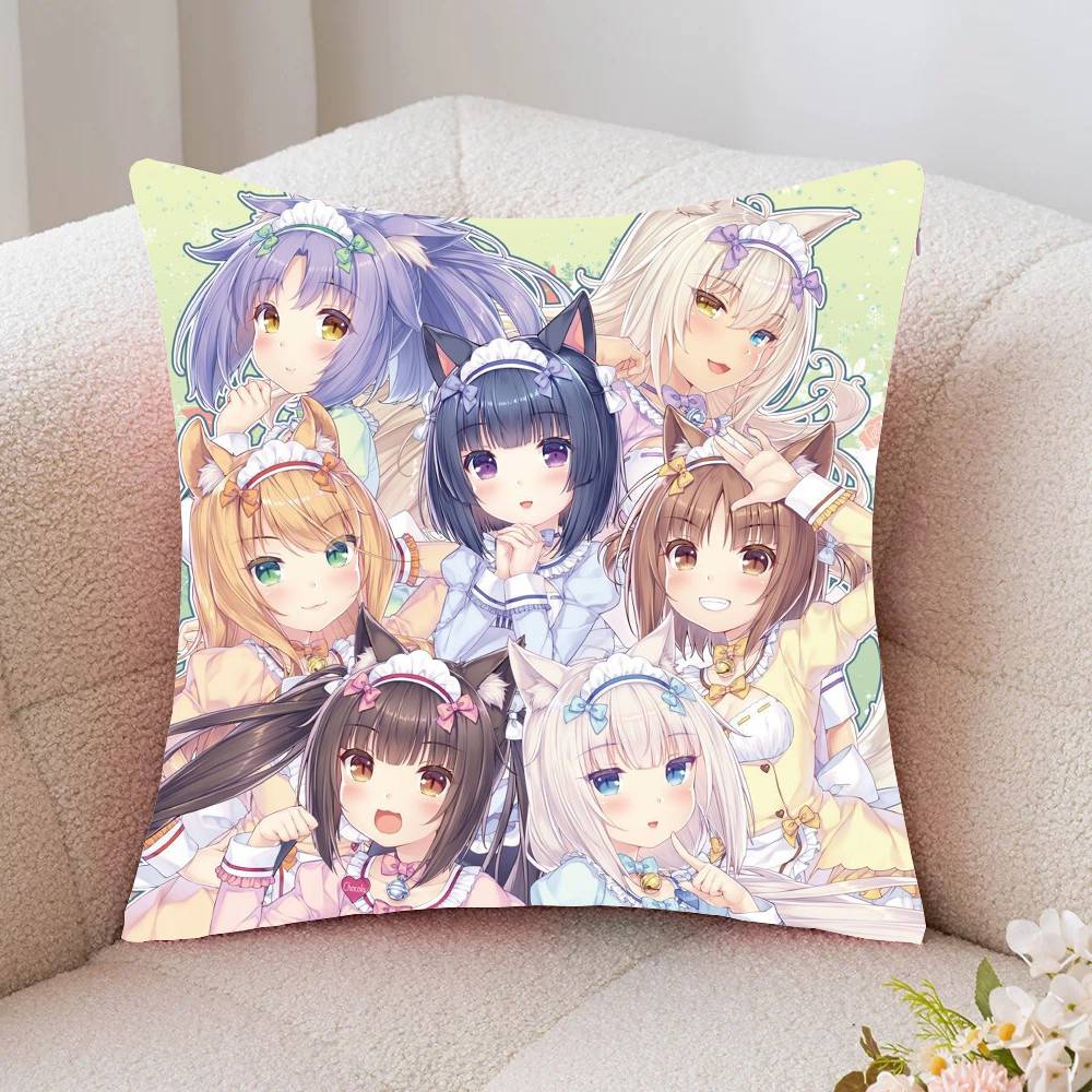 Nekopara GalGame Anime Pillow Case Fashion Square Pillowcase Bedroom Sofa Room Ins Decoration Leisure