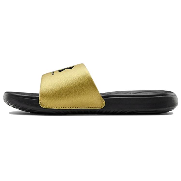 

Under Armour Ansa Fixed Slides Black Metallic Gold Women s 3023772-006 38