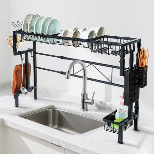10 Years of Peace of Mind with This One Tool! TITIROBA Over-the-Sink Dish Drainer, Extendable from 56-86cm, 36kg Weight Capacity, Rust-Resistant, Incl