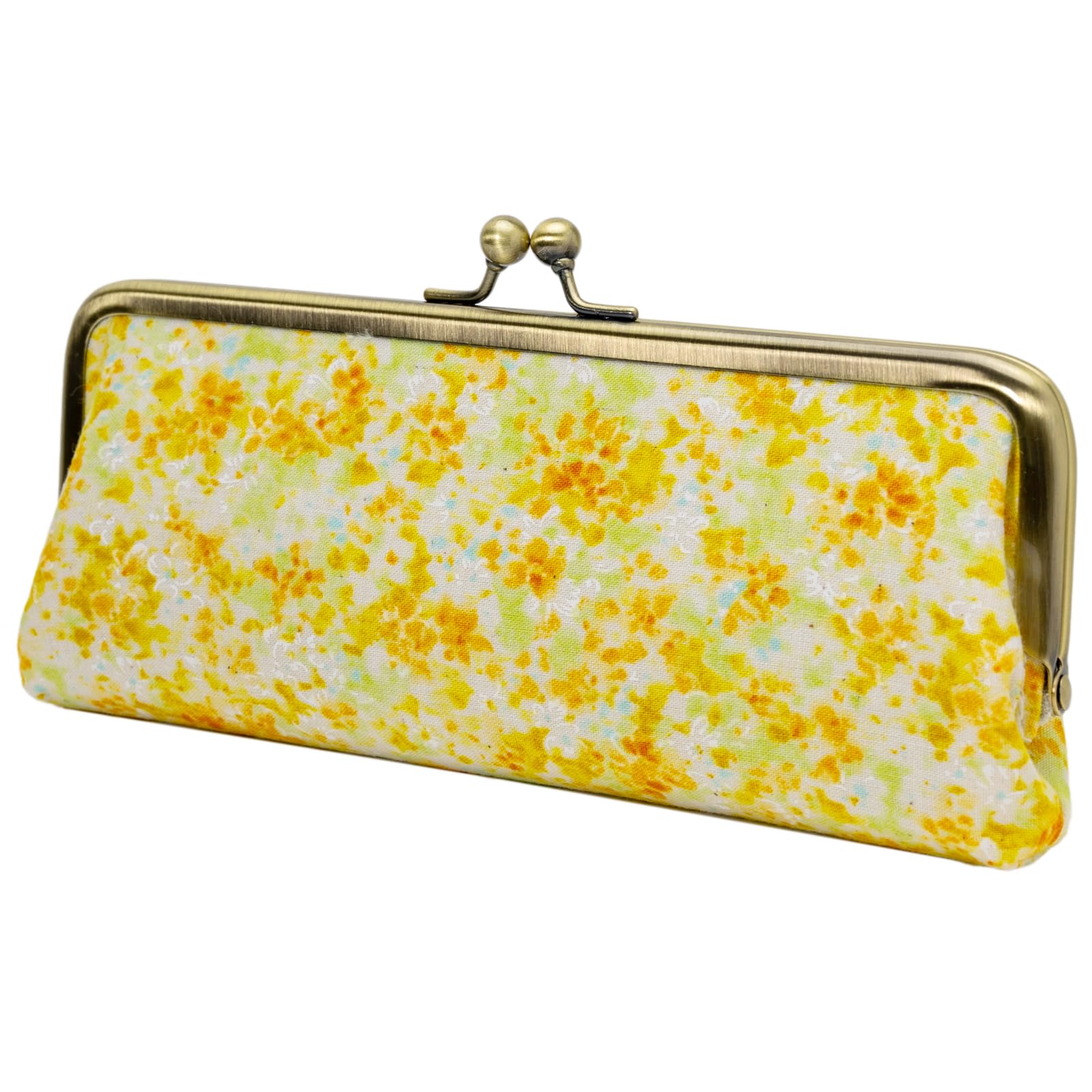 

Футляр для очков из жемчуга с застежкой, сиреневый, женский, полужесткий, на застежке, с узором, желтый, HP-2