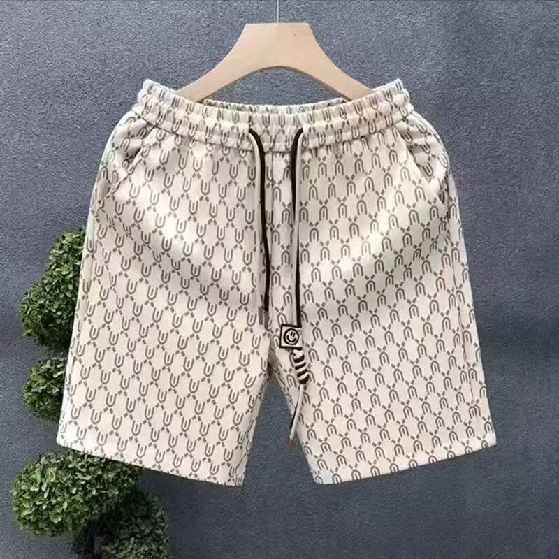 

2025 Лето Мужские Модные Повседневные Дышащие Пляжные Шорты в Корейском Стиле, Универсальные Модные Широкие Брюки-Пятиточки XL