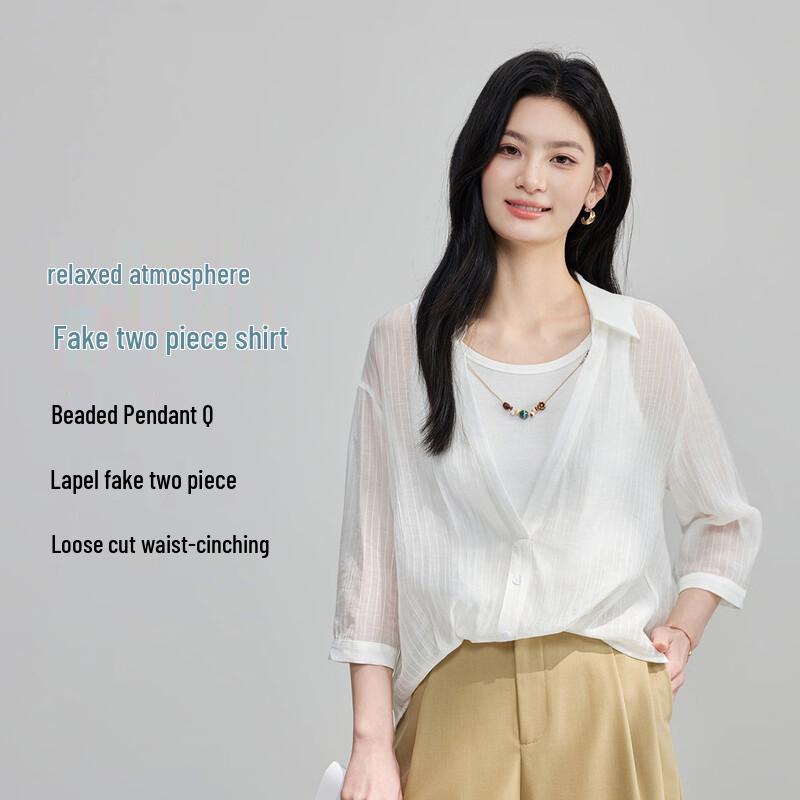 FivePlus Lapel Short Sleeve Commuter Shirt M