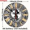 Celestial Sun & Moon Wall Clock. Black & White Roman Numerals for Living Room or Bedroom.