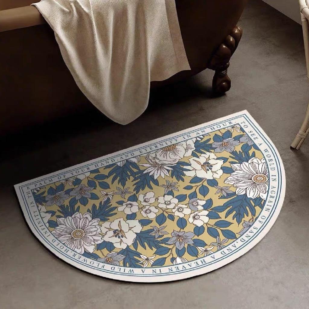 Nordic Vintage Bathroom Dirt Resistant Wear-resistant Easy Care Mat Bathroom Door Moisture-wicking Quick Dry Diatomium Mud Carpet