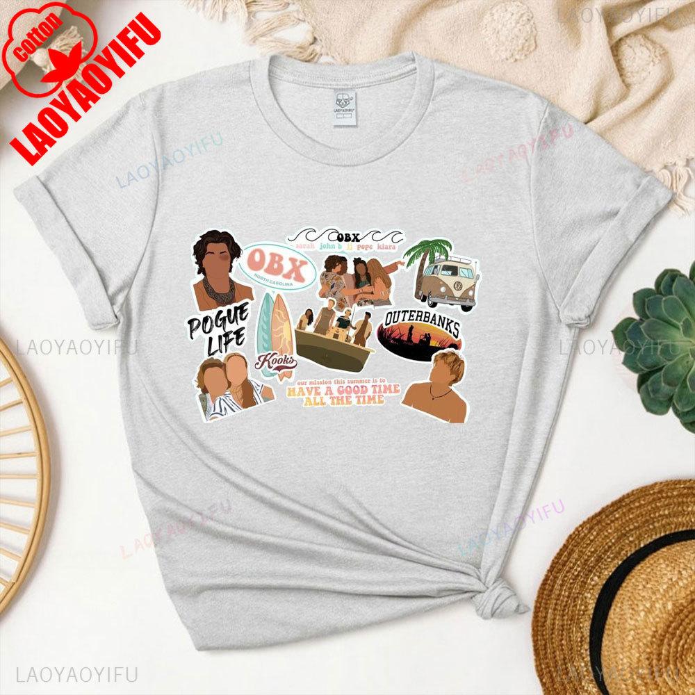 Ráj na Zemi Outer Banks Unisex Tričko Fanoušci seriálu Outer Banks Merchandise Letní dovolená Bavlněné tričko Plážové tričko Topy