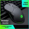 6-Button Macro Gaming Mouse with 4800DPI, Adjustable Speed, and LED Lighting - Model P-B1