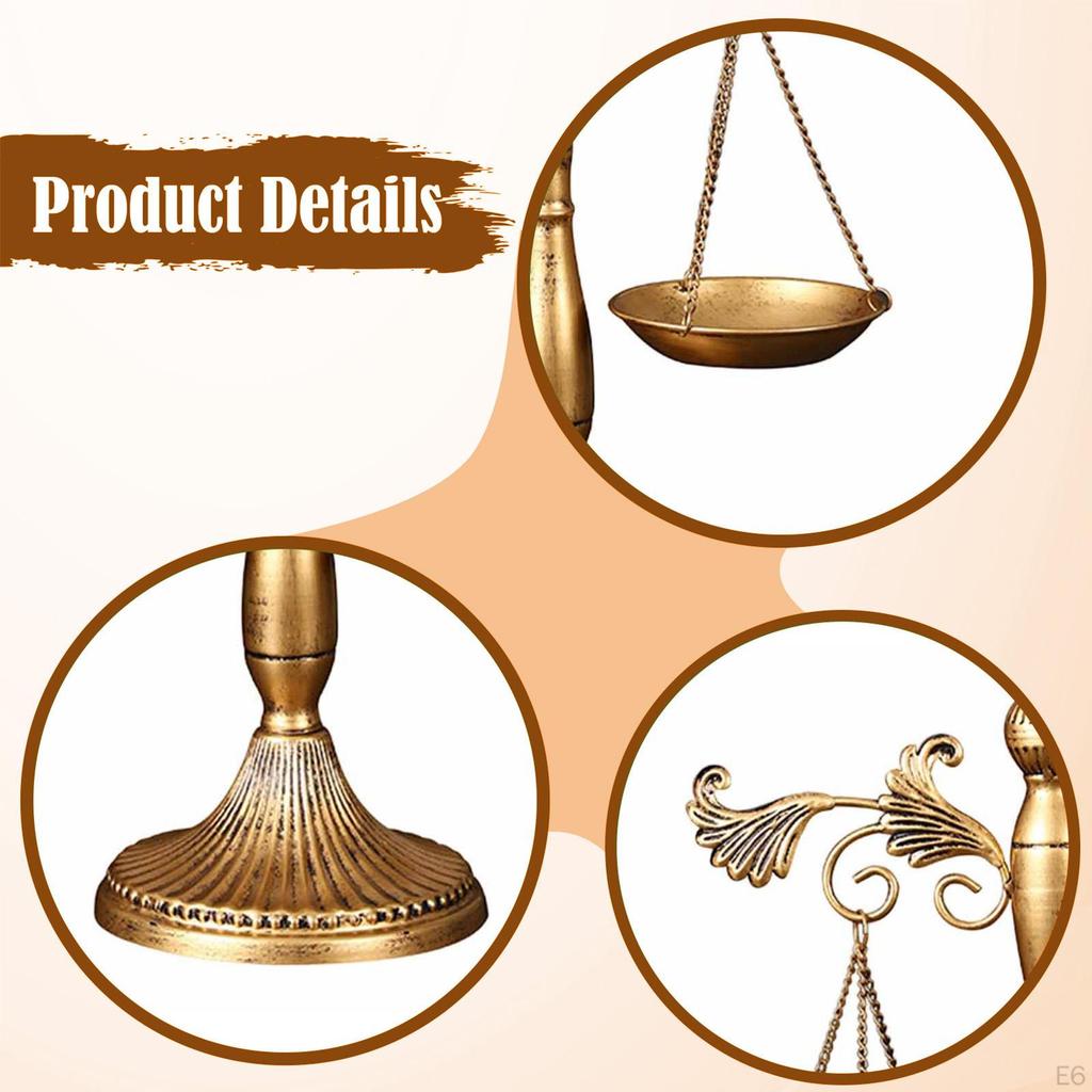 Balance Scale Jewelry Stand Decorative Metal Tray Organizer Vintage Display with Artistic