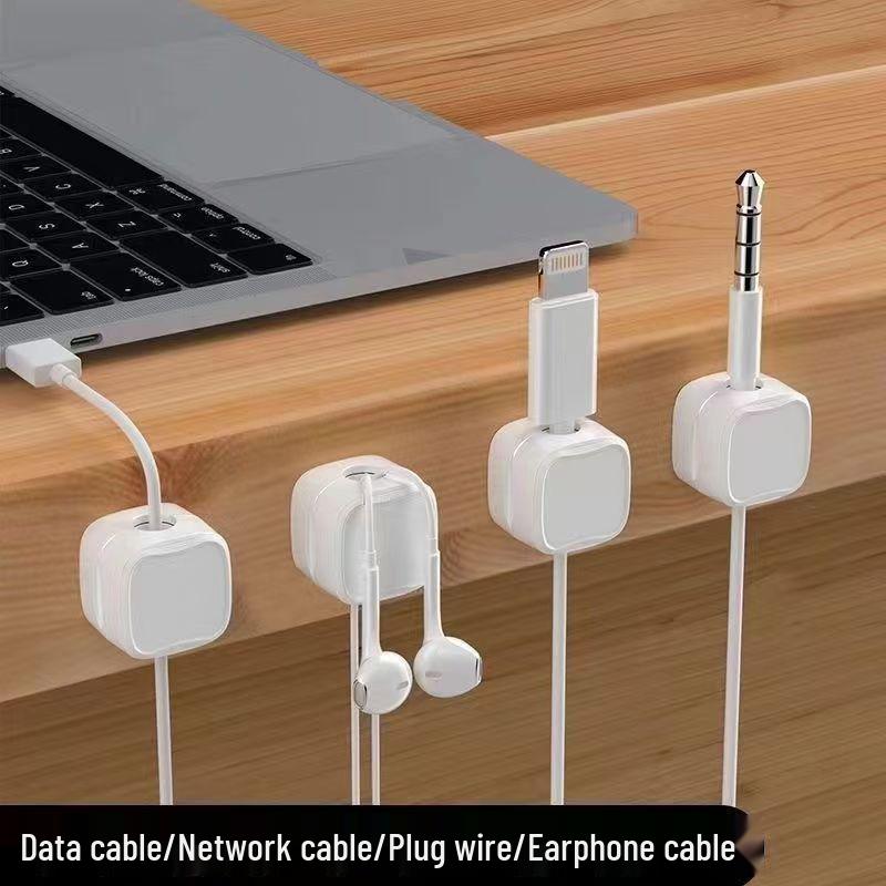 Self-Adhesive Magnetic Cable Organizer Clip for Desktop