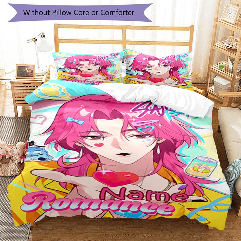 3pcs Custom Name Saja Boys Bedding Set Duvet Cover Closure Includes 1 Duvet Cover & 2 Pillowcases, Soft and Comfortable for All Seasons.