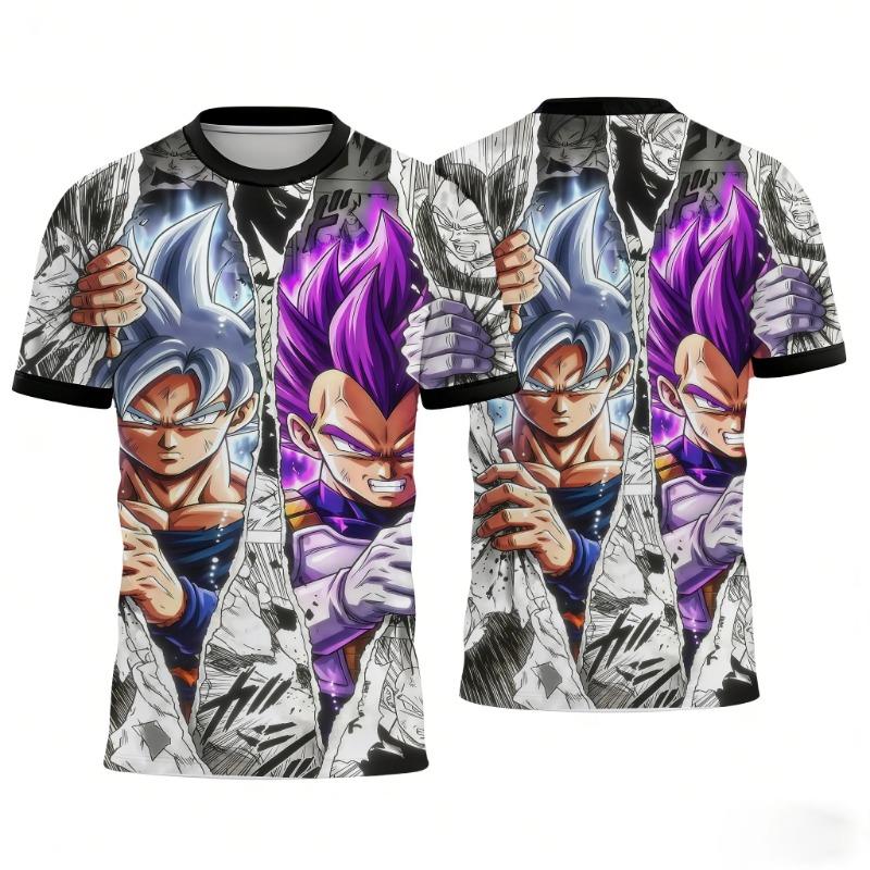 Dragon Ball 2026 Goku Vegeta Anime 3D Print T-shirts Casual Short Sleeve Tees Kids Fashion Streetwear Family Matching Outfits